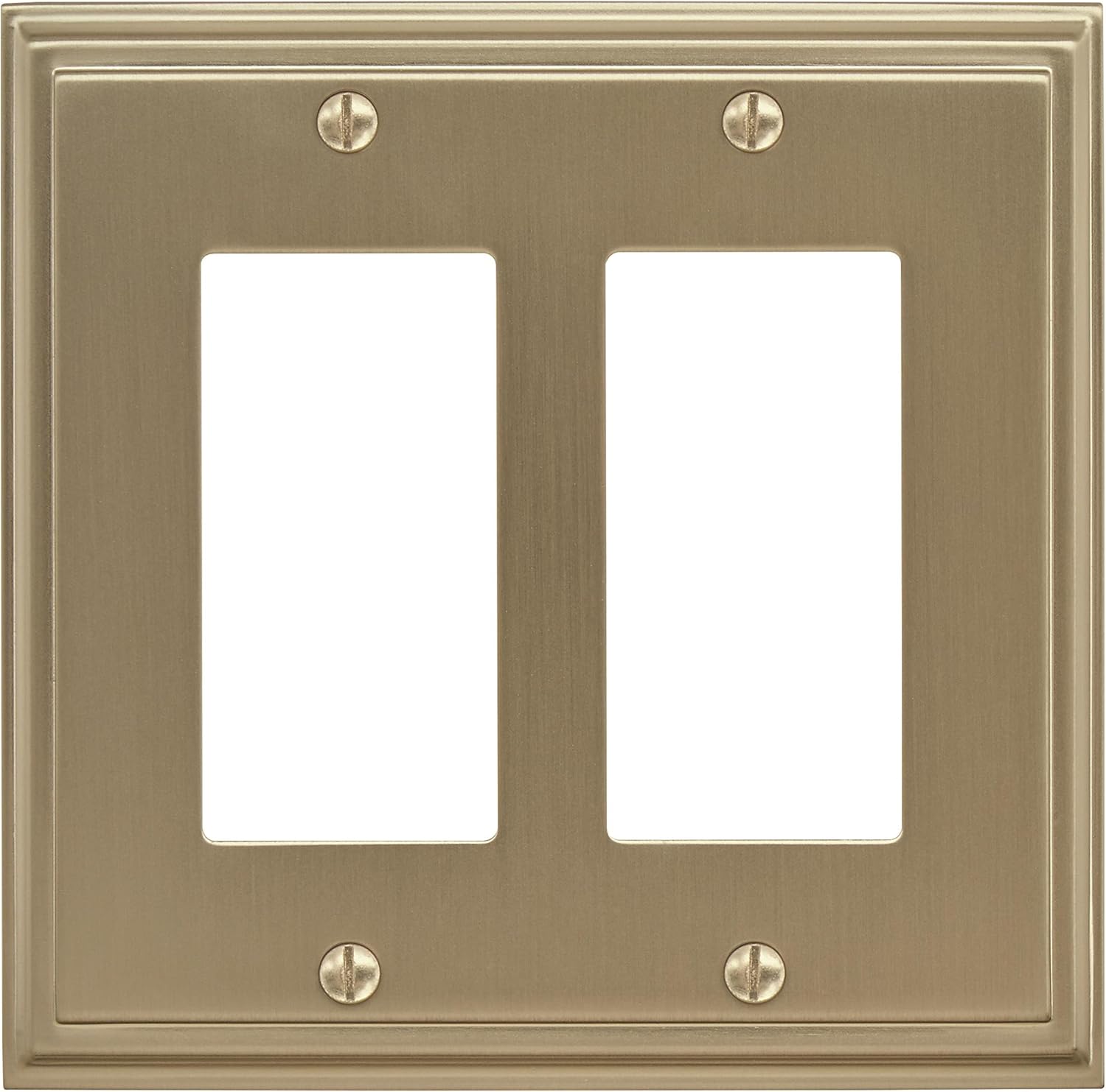 Amerock | Wall Plate | Golden Champagne | 2 Rocker Switch Plate Cover | Mulholland | 1 Pack | Decora Wall Plate | Light Switch Cover