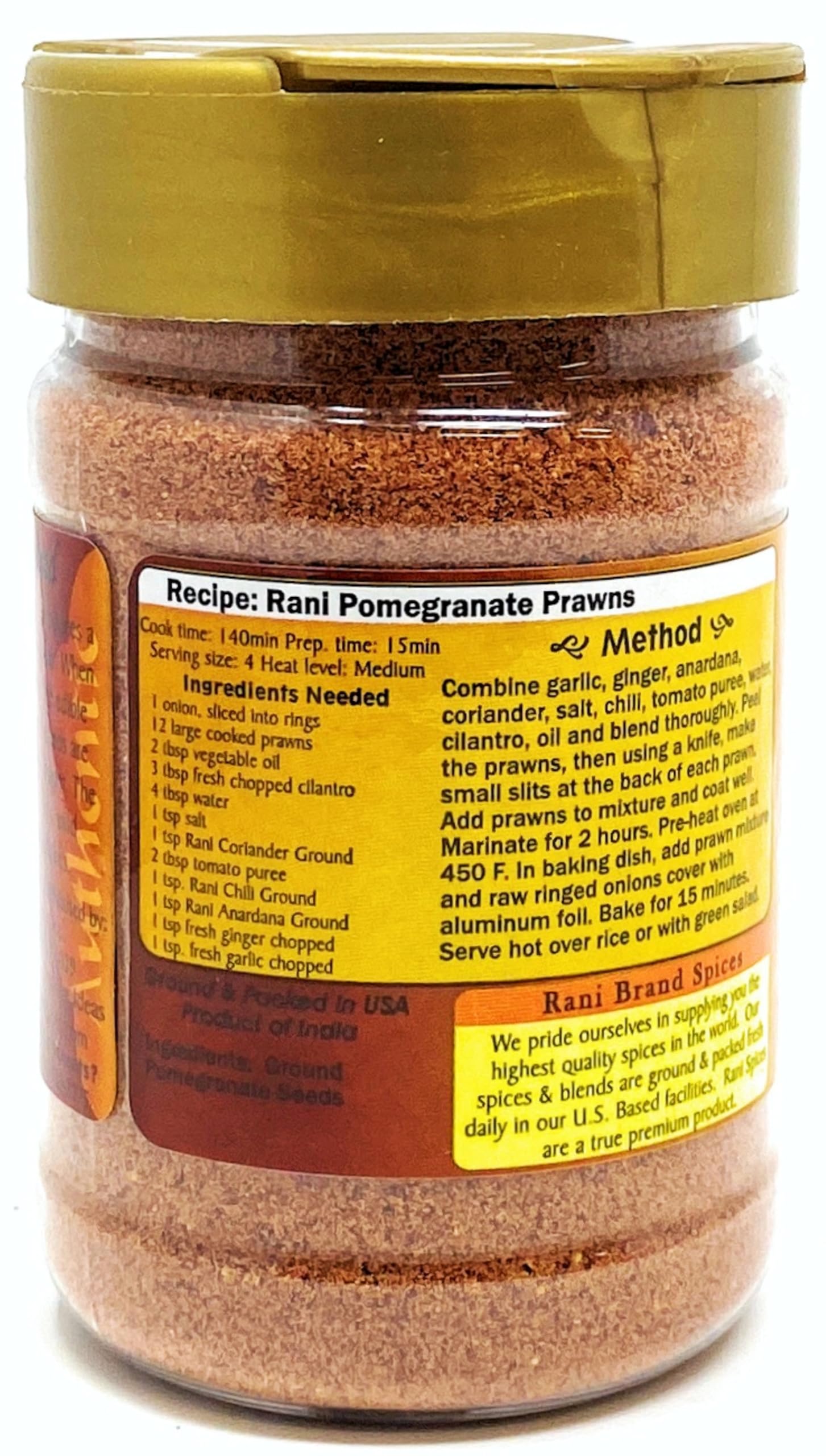 Rani Anardana (Pomegranate) Ground, Indian Spice 3oz (85g) PET Jar ~ All Natural | No Color | Gluten Friendly | Vegan | NON-GMO | No Salt or fillers | Indian Origin