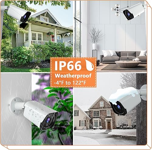 Miniatura 8 de Grabación 24-7 Sistema de cámara de seguridad CAMCAMP 1080P con disco duro de 3 TB 4X cámaras CCTV con cable Lite para exteriores con grabadora DVR