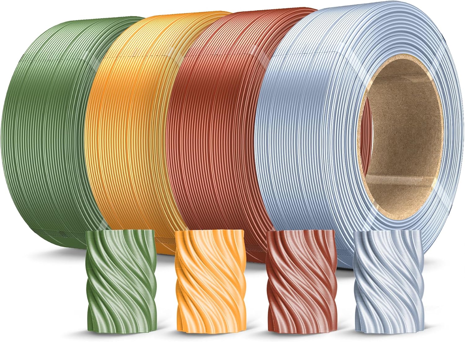 SUNLU Silk PLA Filament 500g 1.75mm 4-color no-spool bundle
