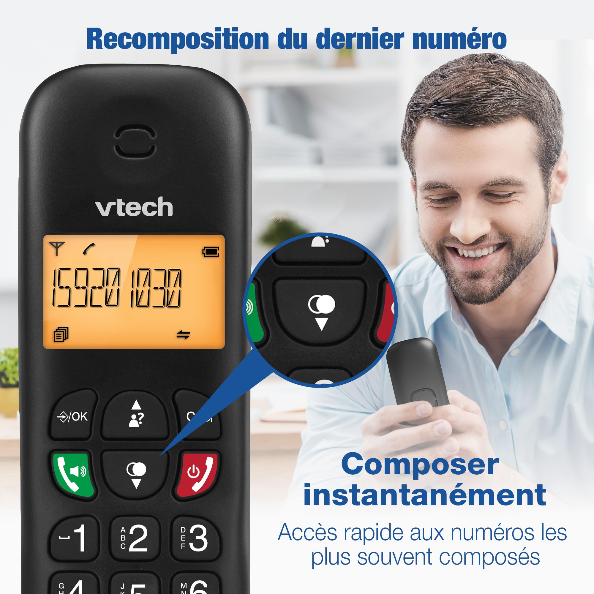 VTech CS901 Téléphone sans Fil DECT 2 combinés, Blocage d’appels, Identification, Haut-Parleur