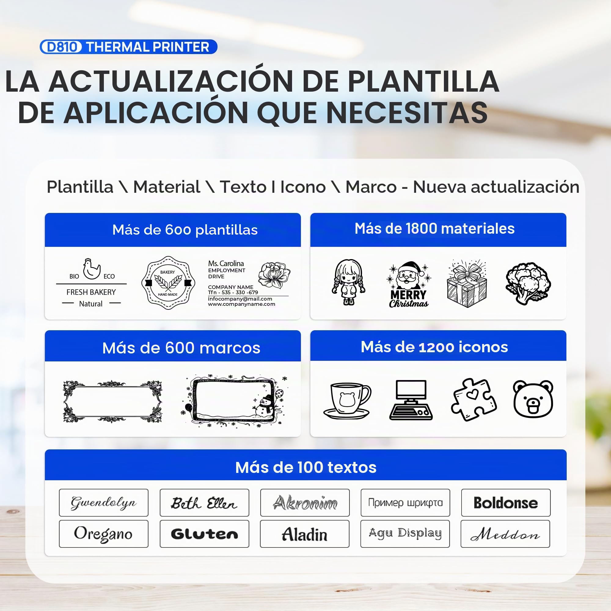 POLONO Impresora térmica A4 inalámbrica para viajes, impresora móvil A4 compatible con formato carta US de 8,5"x11", impresora portátil compatible con iOS, Android, portátil para oficina, coche, negro