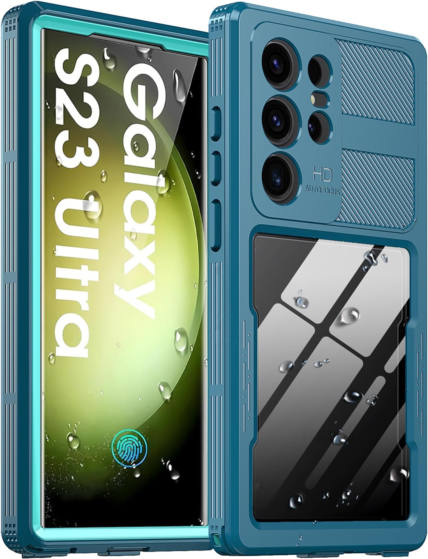 Ezanmull for Samsung Galaxy S23 Ultra Waterproof Case, with Built-in Screen Protector Dustproof Shockproof Full Body Underwater Protective Phone Case Cover for Samsung Galaxy S23 Ultra 5G 6.8"-Blue