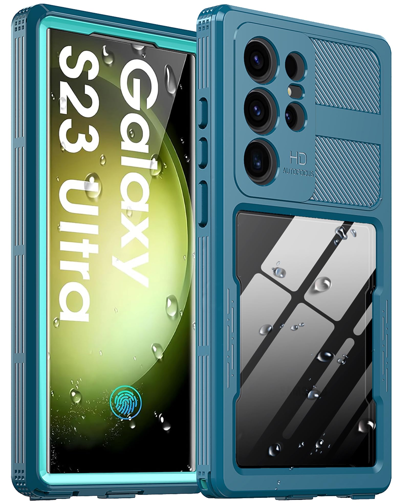 Ezanmull for Samsung Galaxy S23 Ultra Waterproof Case, with Built-in Screen Protector Dustproof Shockproof Full Body Underwater Protective Phone Case Cover for Samsung Galaxy S23 Ultra 5G 6.8"-Blue