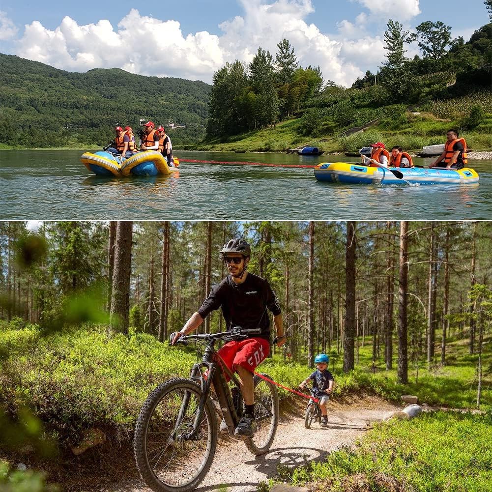 Fahrrad Abschleppseil Für Kinder - Dehnbares Zugseil Mit Tasche & Reflektoren Für Familienausflüge
