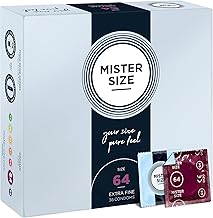 MISTER SIZE Kondome gefühlsecht hauchzart 64mm im 36er Pack/extra dünn & extra feint/Kondom aus 100% Naturkautschuk-Latex in deiner Größe XXL/natural feeling 36er Condome Packung