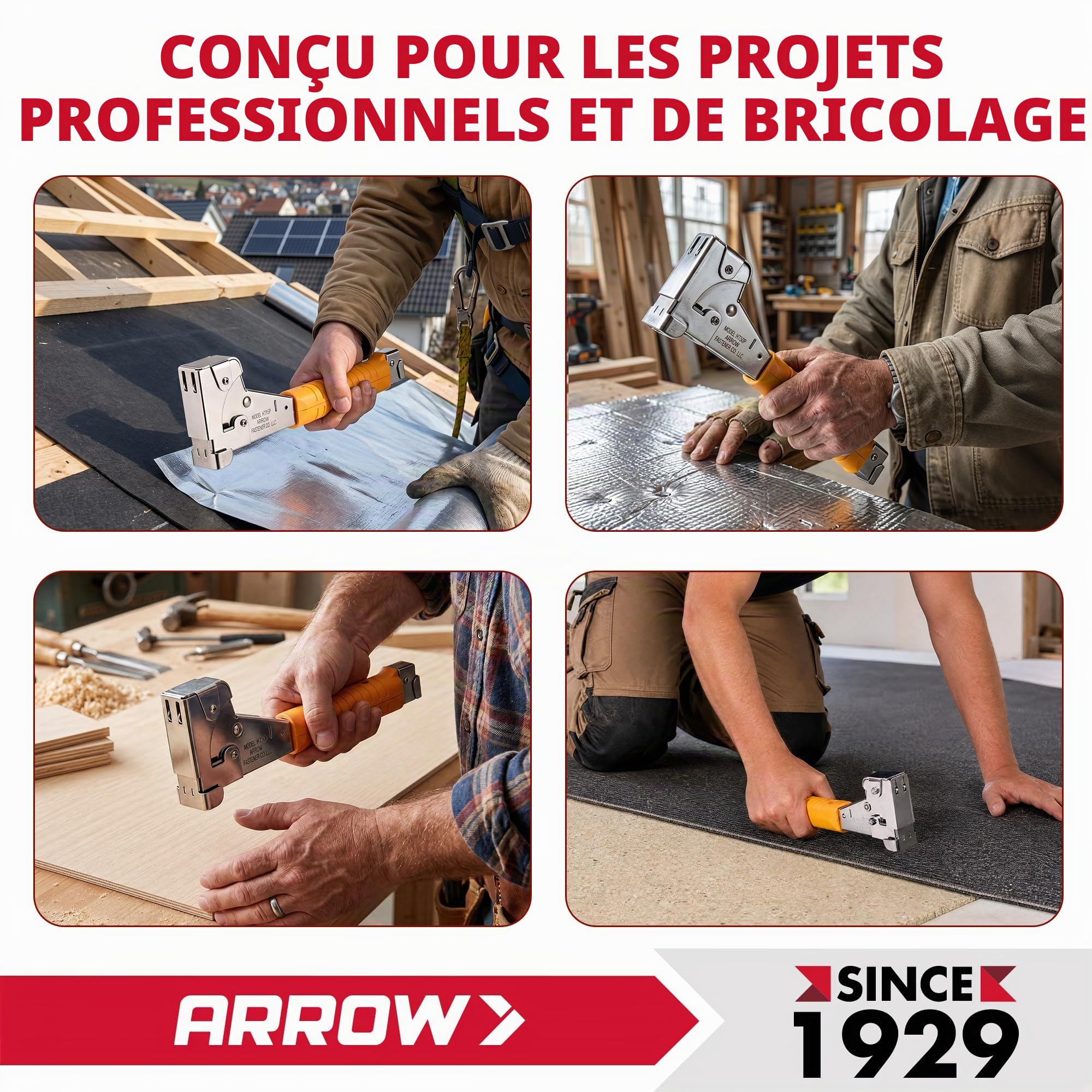 Arrow HT50 Marteau agrafeur pour travaux intensifs