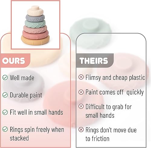 Miniatura 6 de Mr. Pen Anillos apilables de juguete - 6 piezas, anillos apilables para bebés