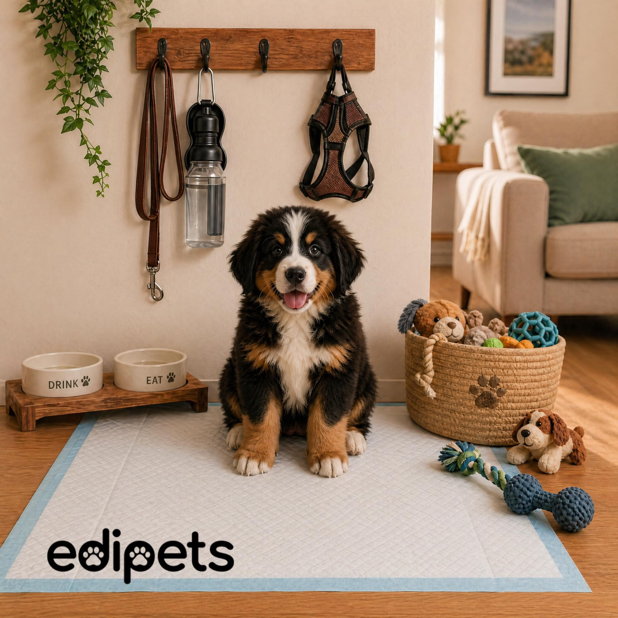 Edipets, Empapadores Perros, 90x60 cm, (Blanco - 100 Unidades), Alfombrillas Desechables para Mascotas, Toallitas de Entrenamiento y Adiestramiento, Absorbentes, Resistente a Prueba de Fugas