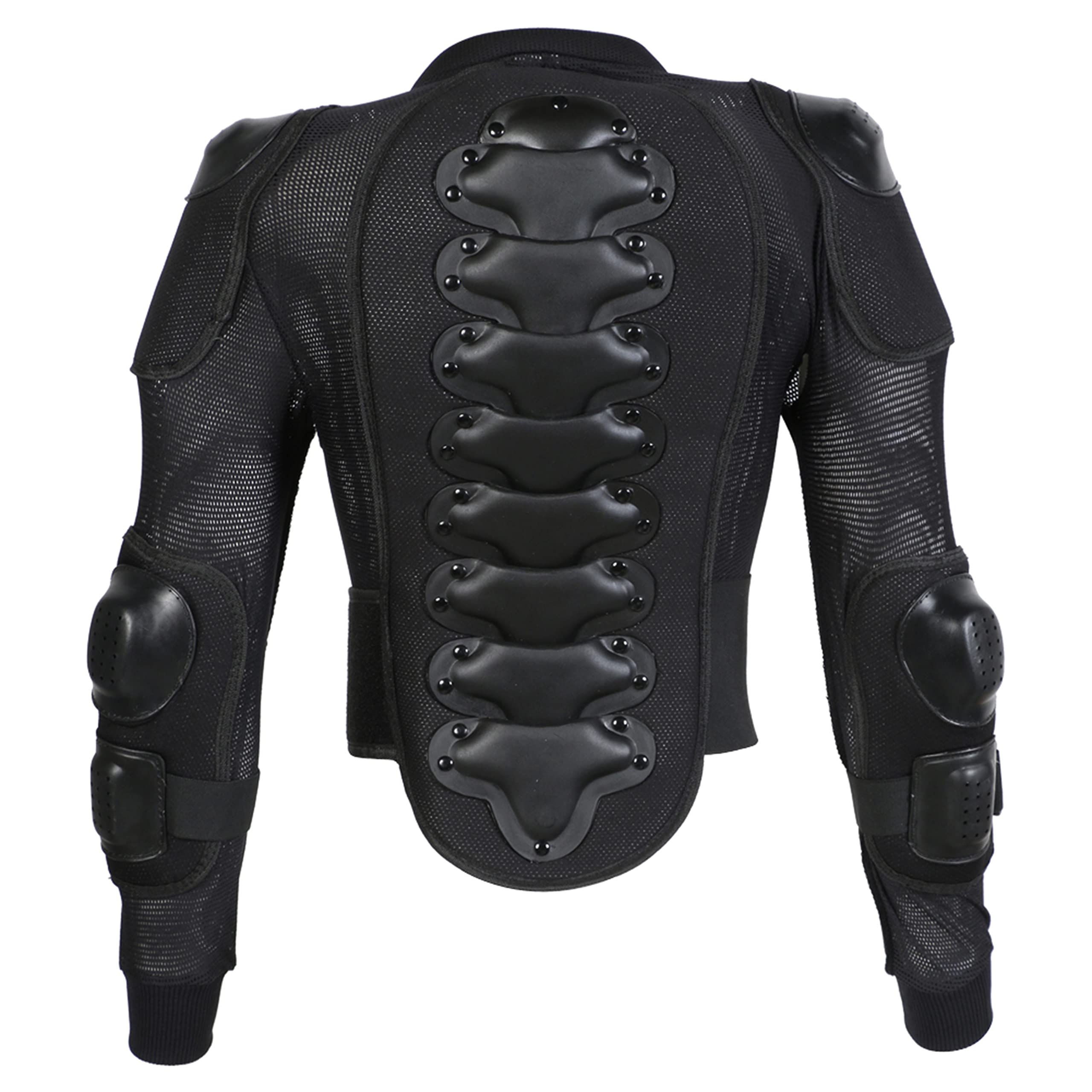 Texpeed - Kinder Motocross jacke mit Rückenprotektor für sportliche Aktivitäten - Brustschutz - Schwarz - L