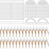 120 Pieces Geometry Math Set Compass for Geometry Math Compass and Protractor Set Include Metal Compass with Pencil Plastic Ruler and Protractor for Student School Office Woodworking Drawing Tools