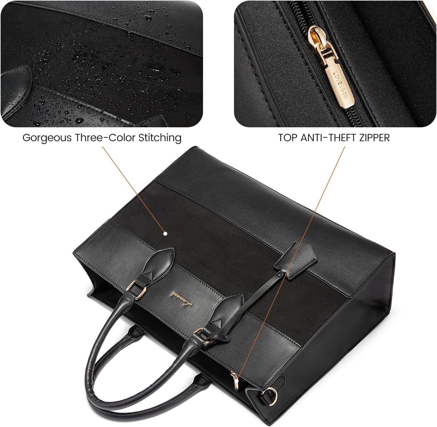 LOVEVOOK Laptop Tote Bag for Women, Work Totes Business Office Computer Briefcase with Clutch Purse - Image 7