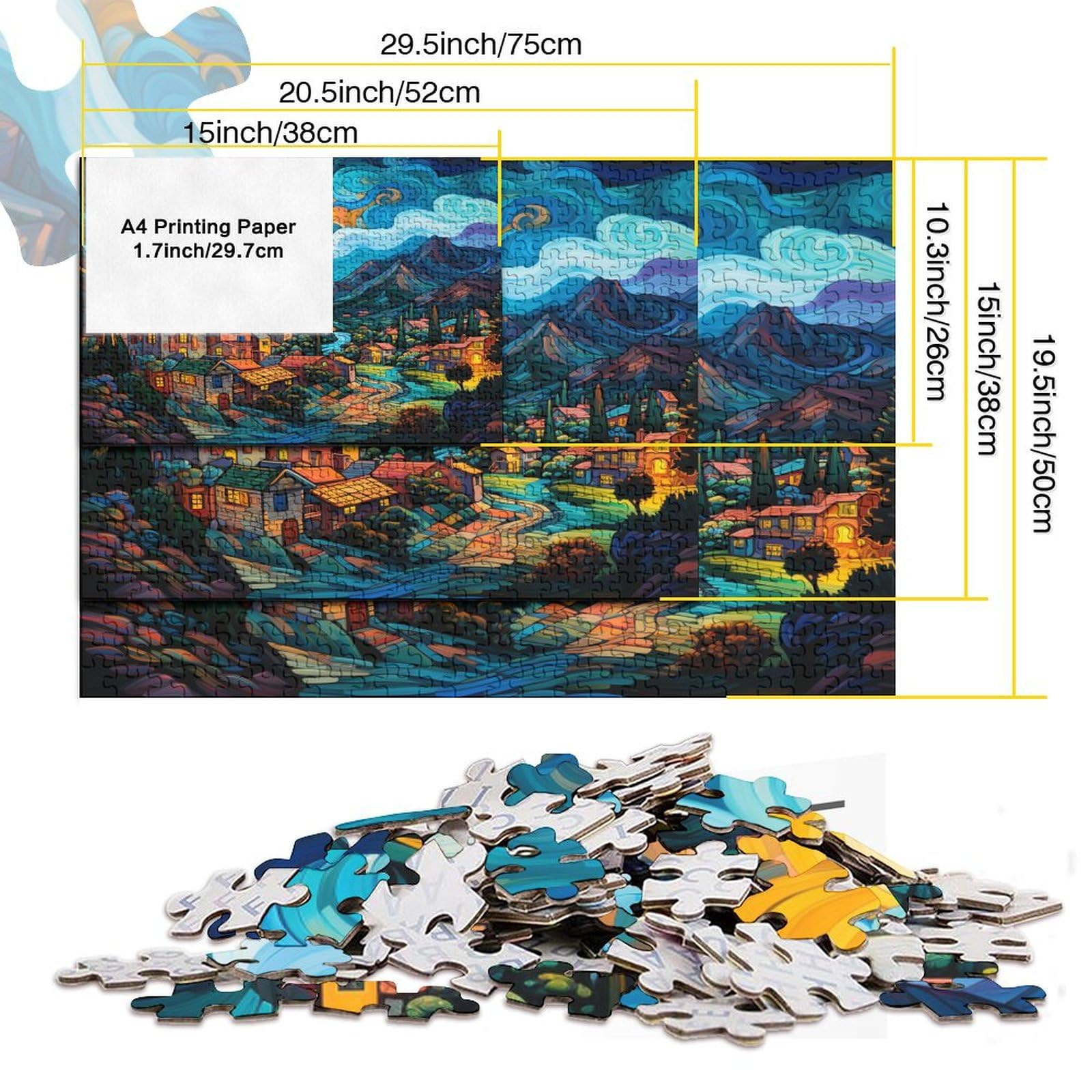 Villages Educa Adult 1000 Puzzle 1000 Cartoon Puzzle Oryginalna Edukacja Puzzle dla dorosłych i młodych miłośników puzzli 1000 sztuk (75 x 50 cm)