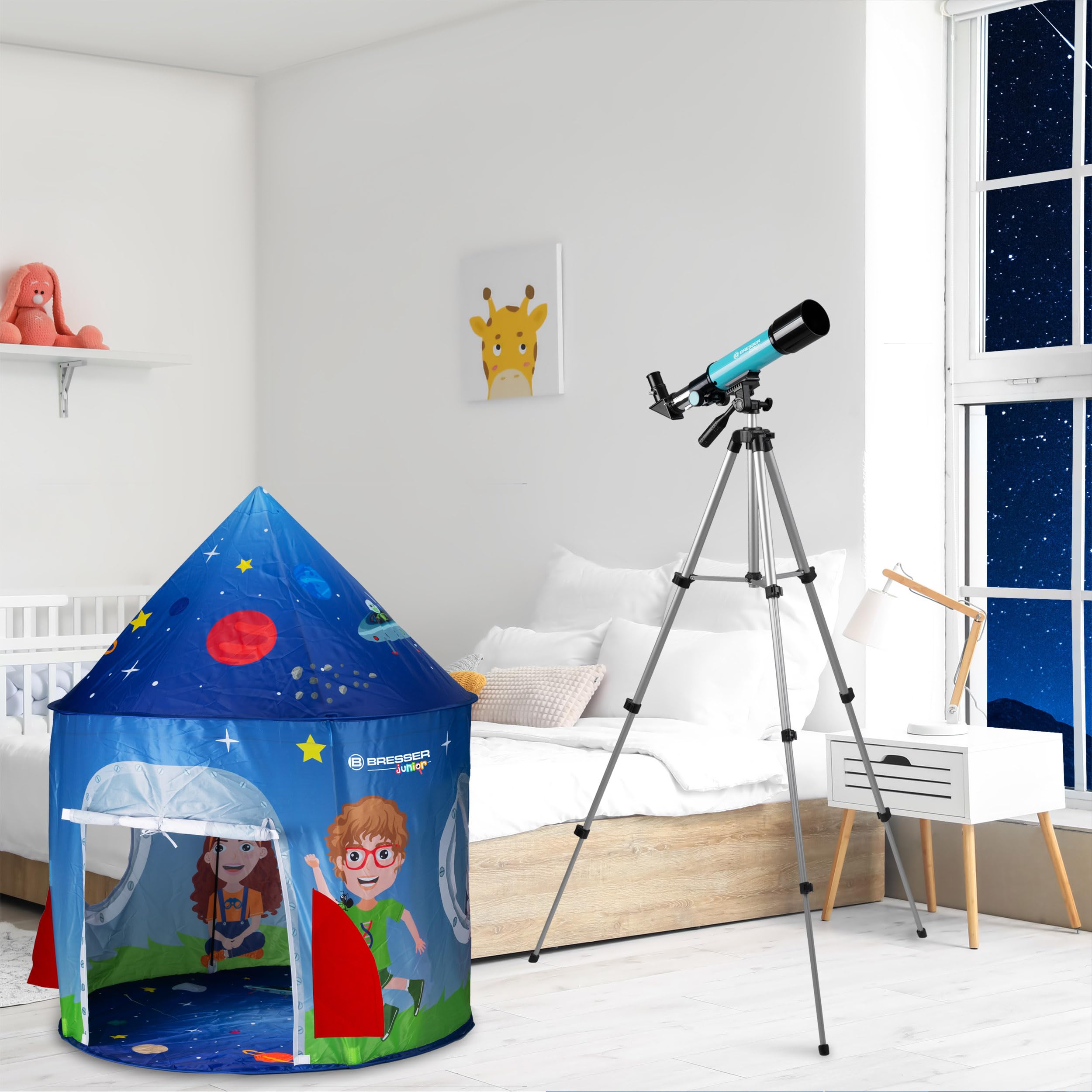 Bresser Teleskop refrakcyjny Junior 50/360 z namiotem
