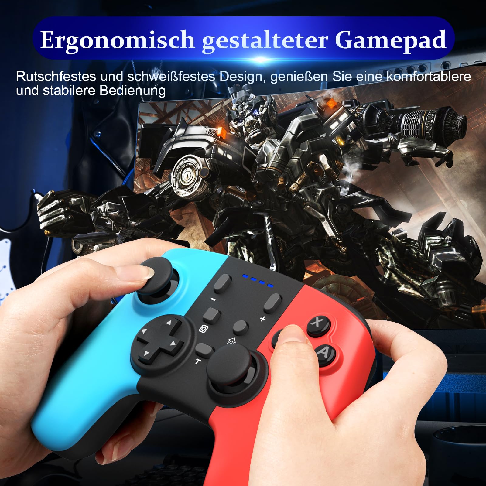 Gaaqii Switch Pro Controller Wireless Gamepad für Switch OLED/Lite/PC mit Aufwachen, 6-Achsen Gyroskop, Doppelmotor, Turbo und Screenshot