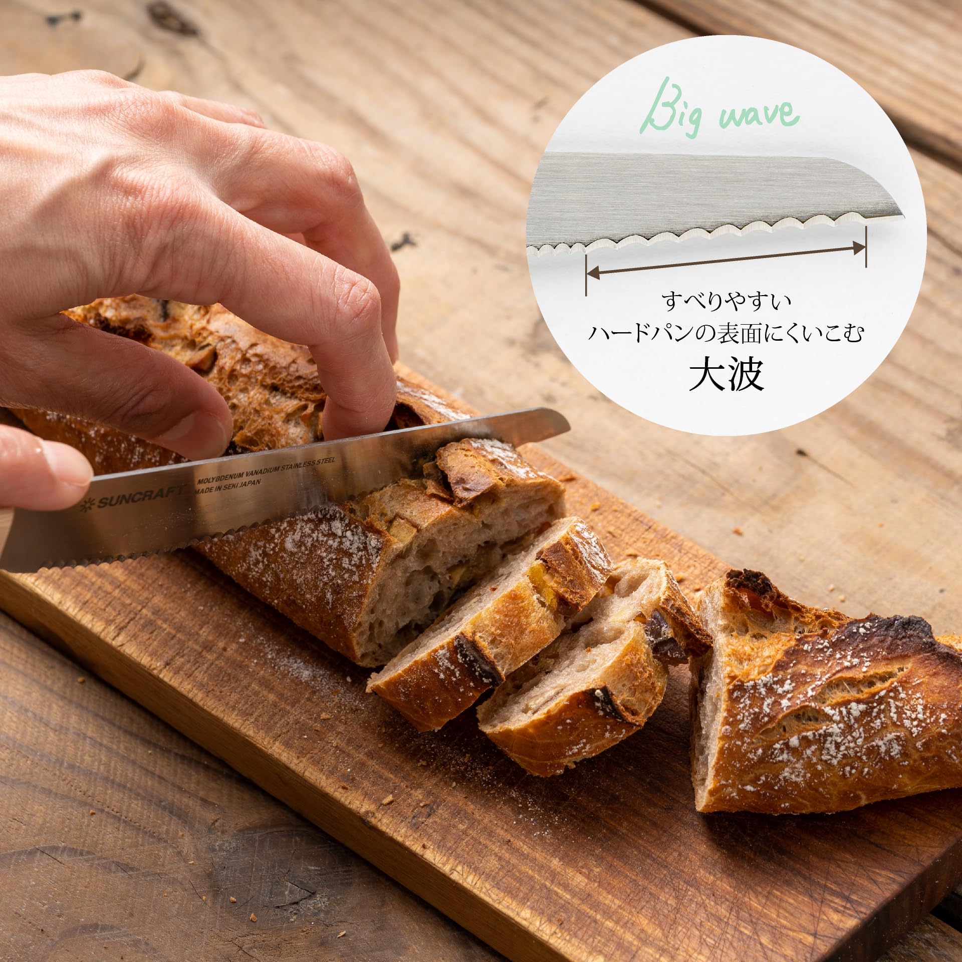 Amazon | パン切りナイフ「せせらぎ」14cm 鞘付き【関の刃物】大波