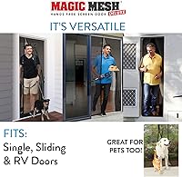 Vista 3 de Magic Mesh Deluxe, Negro Puerta mosquitera magnética, resistente, cierre magnético, red para puerta, pantalla para patio, pantalla para puerta