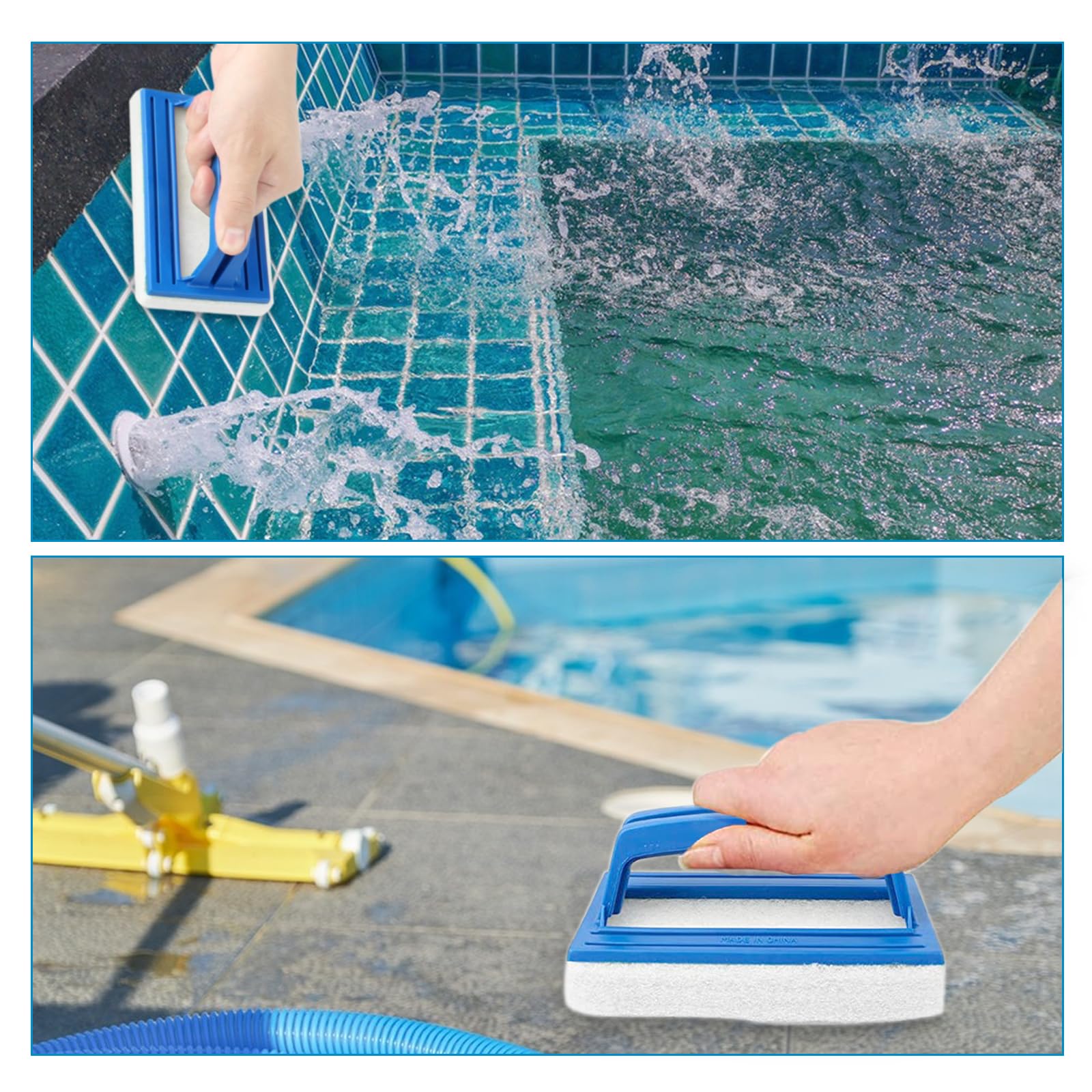 Vueinrg 2 x Sponge Water Line Brush, Swimming Pool Cleaning Brush Plastic Brush for Cleaning Swimming Pools Spa - Image 3