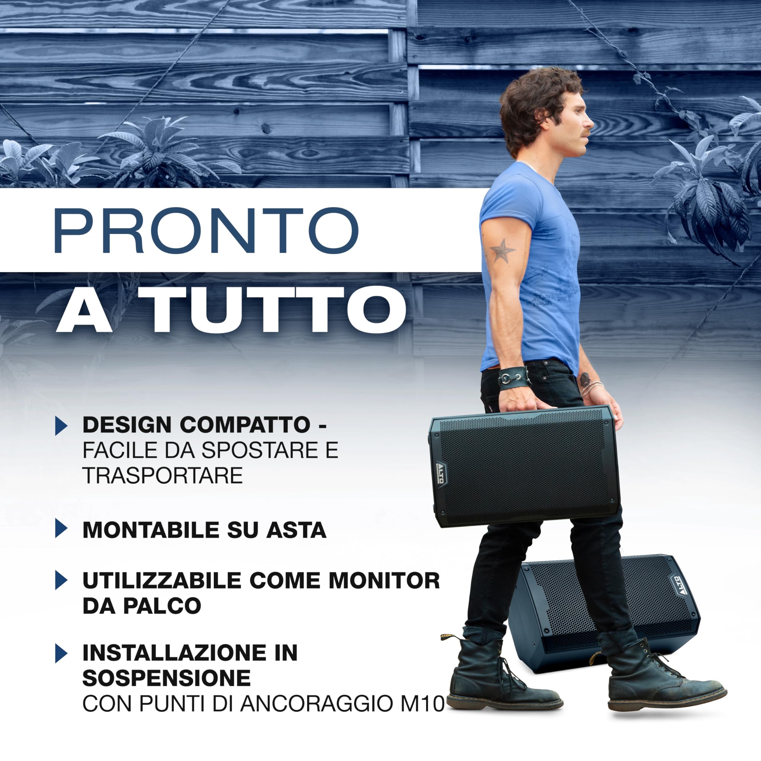 ALTO TS410 Cassa Amplificata Attiva da 10" e 2000W, Potente con Bluetooth, Mixer a 3 Canali, Connessione tra Altoparlanti Wireless, DSP e App