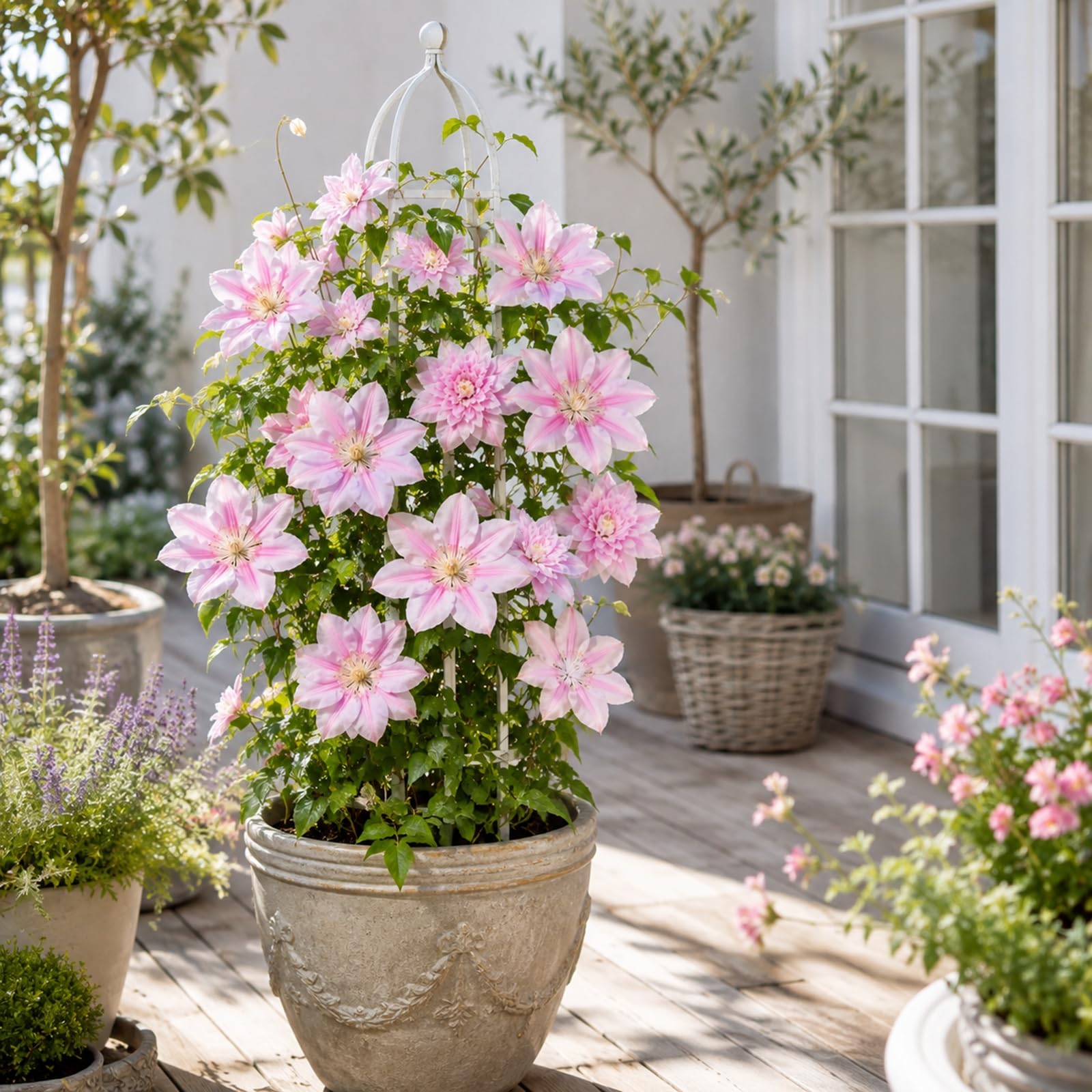 Rizomi Clematide Varietà Perenni Rare, Resistenti, Splendide in Giardino- ideale per giardino e aiuole-15 Bulbi-E