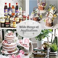 Vista 6 de Juego de 4 platos giratorios pequeños Lazy Susan de 6 pulgadas de acrílico transparente Lazy Susan con rodamientos de bolas de acrílico, bandeja