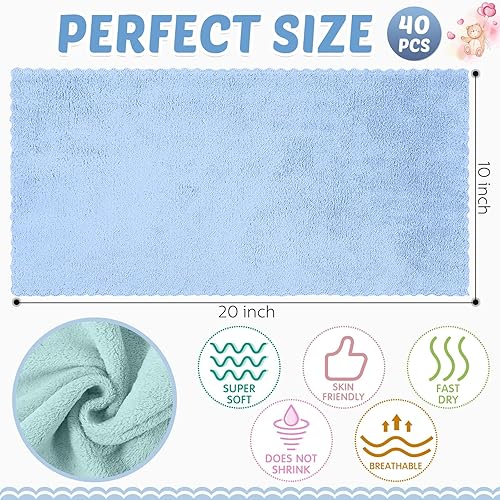 Miniatura 2 de Mixweer Paquete de 40 paños para eructos para bebé, 20 x 10 pulgadas, absorbentes, de muselina para eructos, paños de microfibra para eructos, para