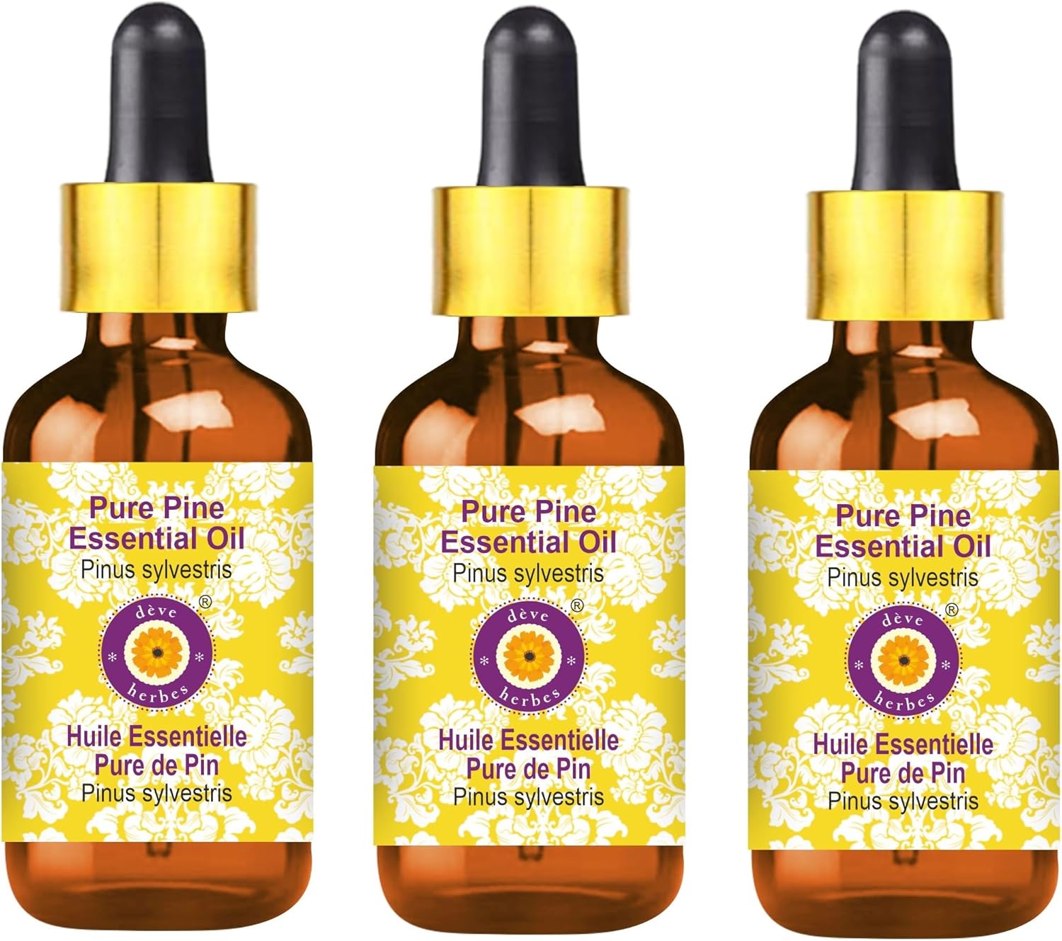 Pure Pine Essential Oil (Pinus sylvestris) with glass dropper (3 x 100ml)