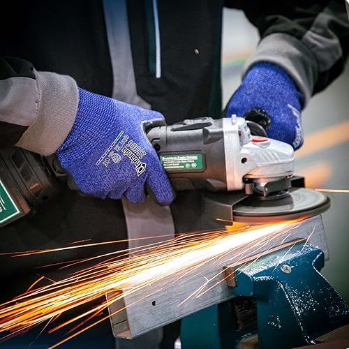 Miniatura 6 de ANDANDA 12 pares de guantes resistentes a los cortes nivel 5, ajuste elástico cómodo 3D, guantes de trabajo con revestimiento de nitrilo esmerilado