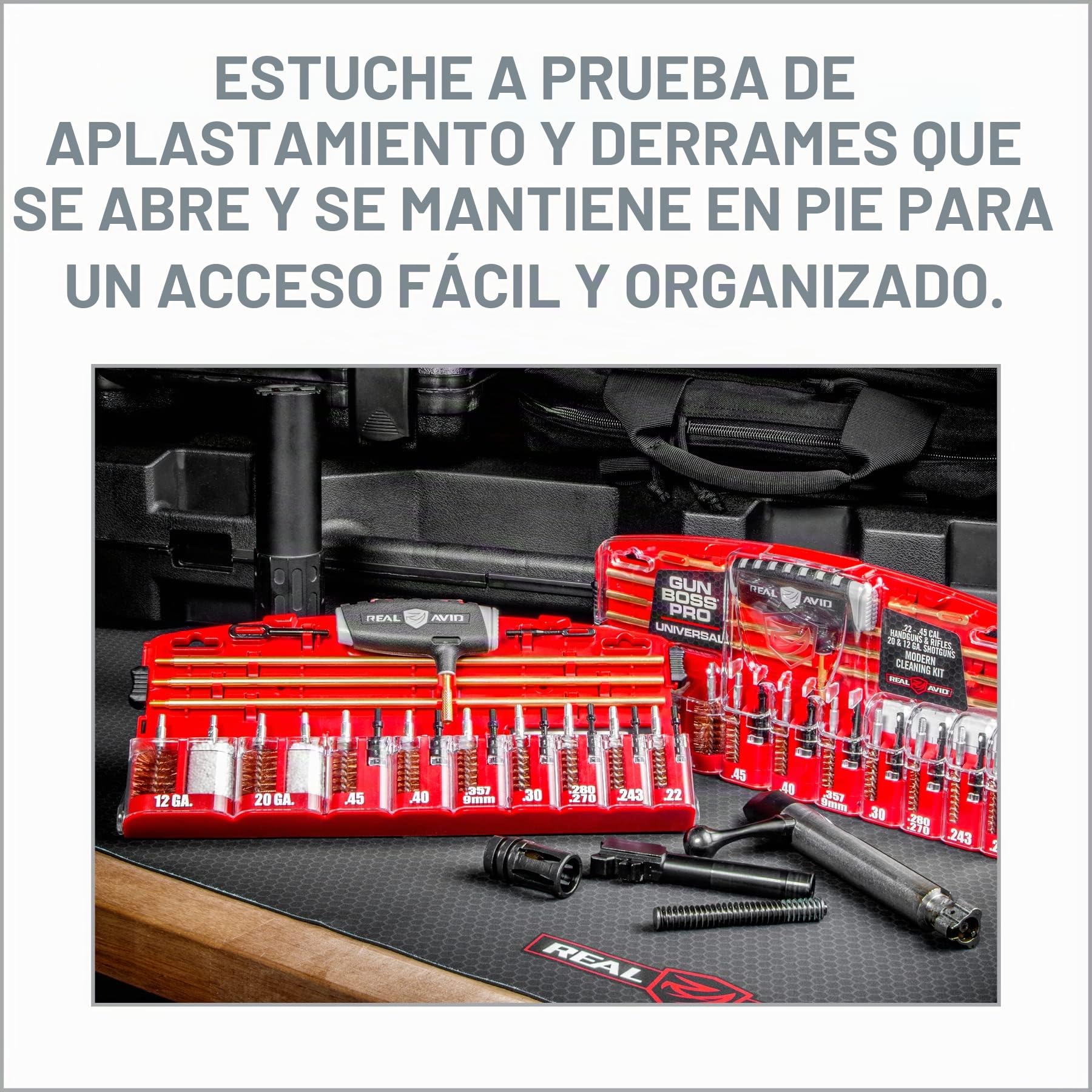 Real Avid Gun Boss Pro Set de Limpieza Universal para Armas (Cortas, Rifles y Escopetas)