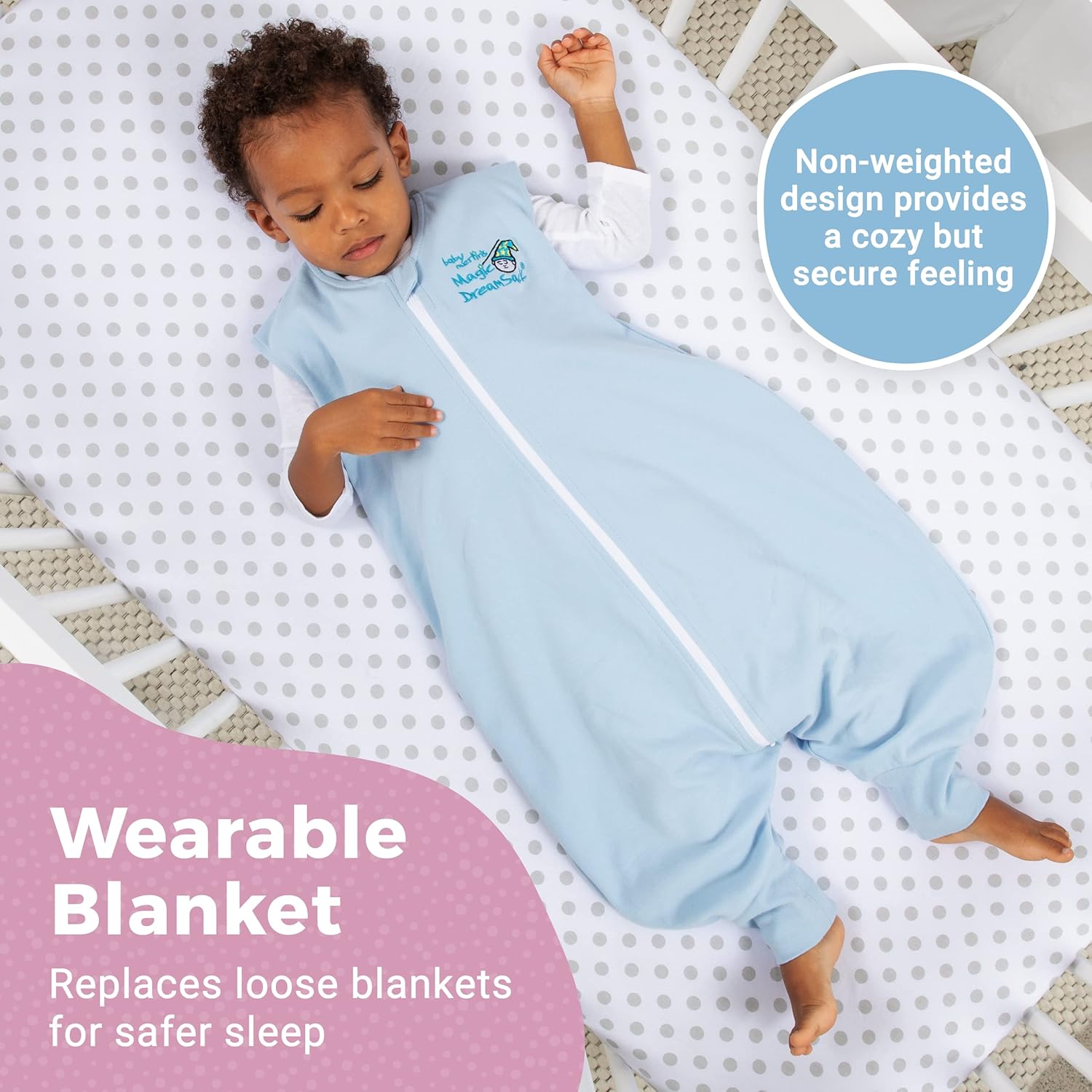 Baby Merlin's Magic Dreamsack Walker - 100% Cotton Wearable Blanket - Transition Sleep Sack for 12-18 Months Babies - Promotes Restful Sleep and Liberty of Movement - Cream