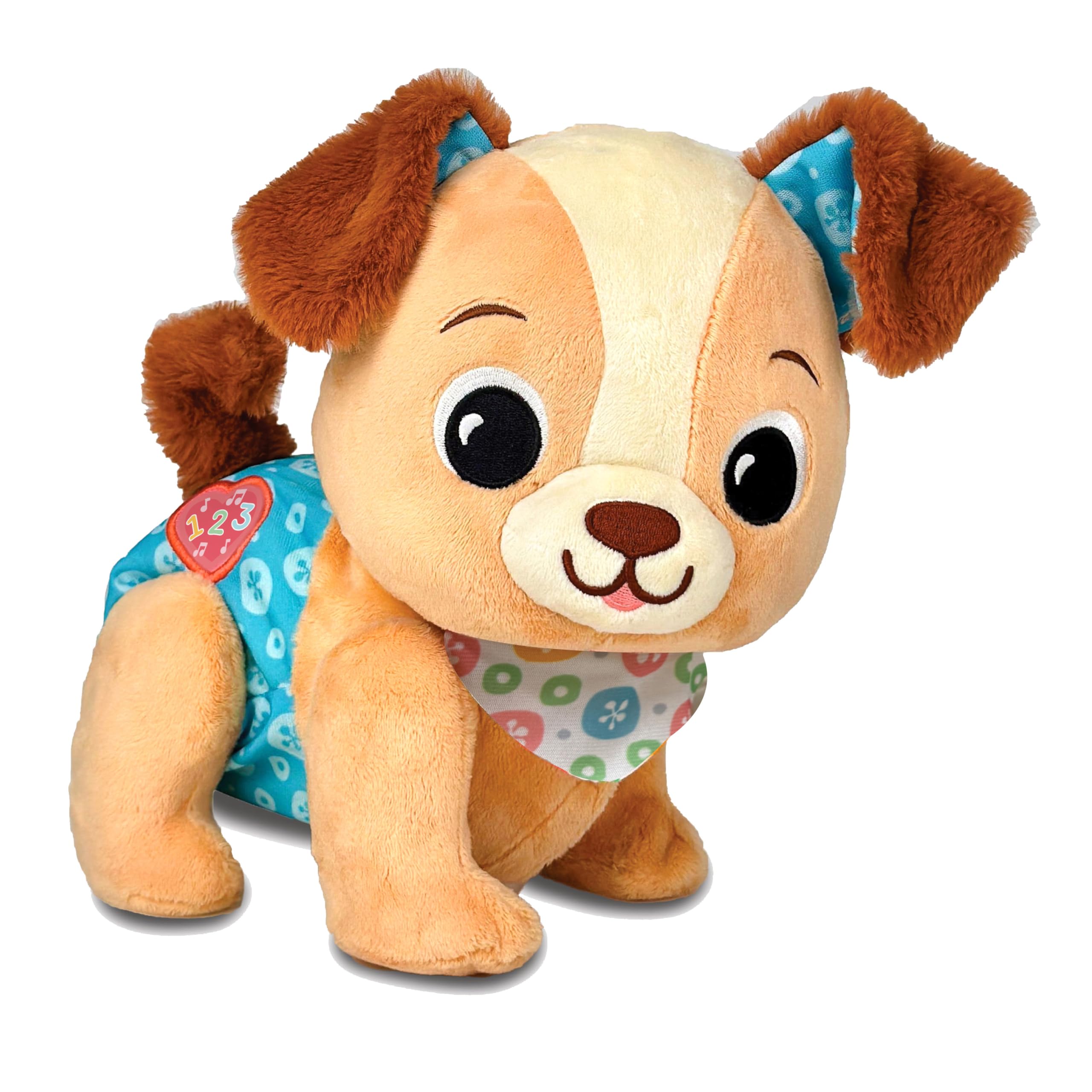 VTech-Baby Mascota de Peluche Cachorrito Pasitos, Juguete Educativo Bebés +9 Meses, Peluche Interactivo Que Anima a Gatear, Luces, Canciones, Sonidos y Texturas, Versión ESP