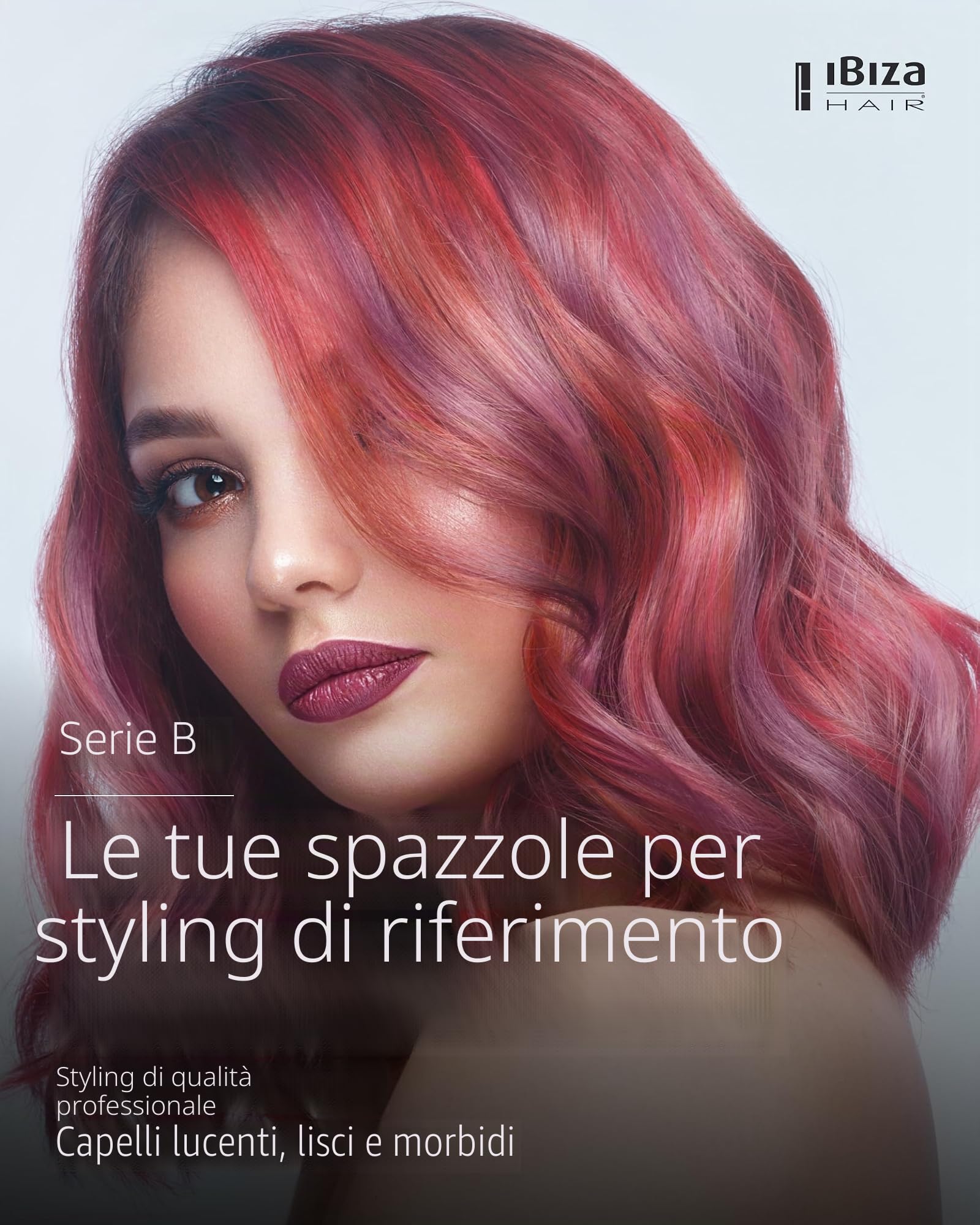 Ibiza Hair - Spazzola rotonda - Legno di sughero eco - B4 Naturale - Professionale - Fatto a mano - Grande