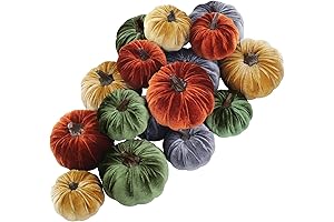 Exquisite Rustic Decorations for a Cozy Home: Winlyn's Plush Velvet Faux Pumpkins