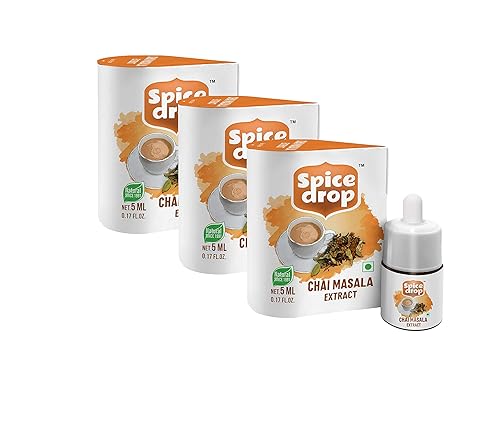 Spice Drop Extracto de Chai Masala (gotas de té masala), sin aditivos, 0.2 fl oz (paquete de 3 x 180 gotas)