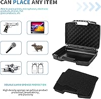 Vista 2 de Funda rígida portátil de 14.1 x 10.6 x 3.5 pulgadas con espuma personalizable en dados que protege equipos, electrónica, herramientas, micrófonos