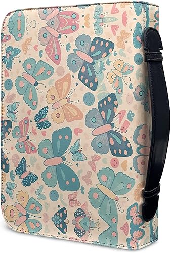 Miniatura 8 de Funda de cuero para la Biblia con diseño de mariposa para mujer, funda para Biblia con asa, ranura para bolígrafo, cubierta para libros, cubierta de