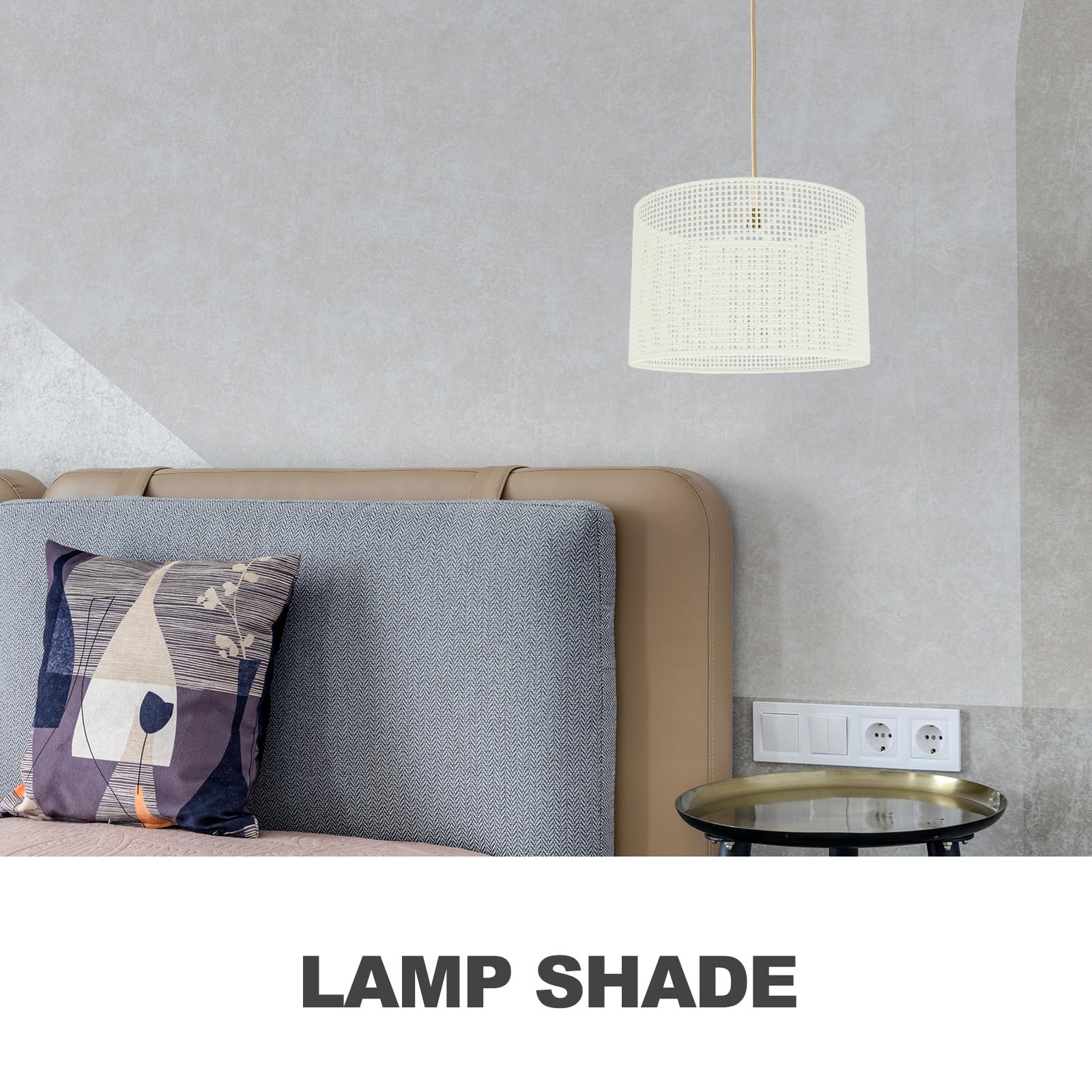Veemoon Gewebter Lampenschirm aus Leinen 30cm X 20cm für Tisch und Stehlampen Lichtschützender Handgefertigter Lampenschirm Im Landhausstil für Wohn und Schlafzimmer