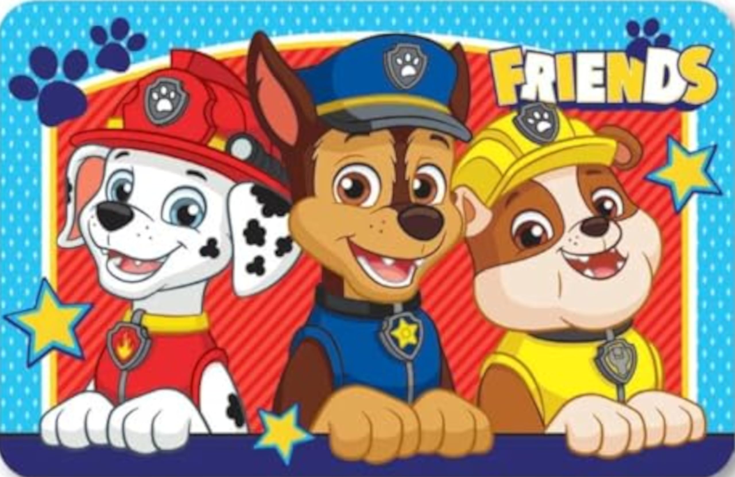Paw Patrol Multicolor Table Mat - Marshall, Chase & Rubble - Friends For Life