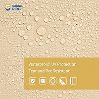 Vista 3 de GUARD SHIELD Lona beige resistente impermeable de 12 x 16 pies para exteriores, lona gruesa resistente a los rayos UV con ojales, 25/64 pulgadas