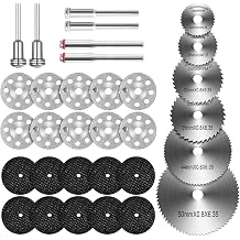 Cutting Discs for Dremel,34Pcs Cutting Wheels Set for Rotary Tool Accessories, Includes Diamond, Resin, and HSS Circular Saw Blades for Precision Cutting of Metal with1/8" Shank for Wood/Metal/Plastic