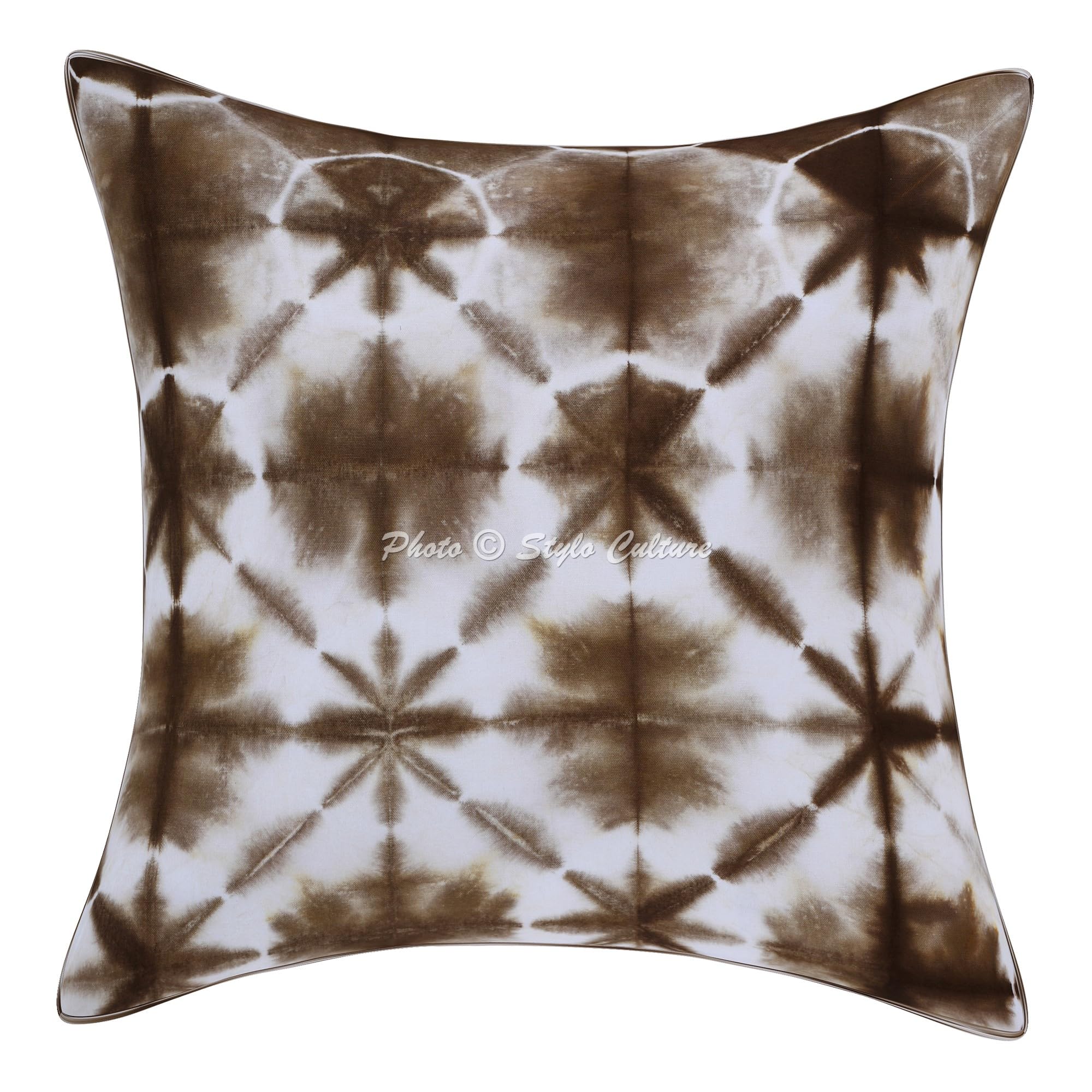Bohemien Dekorativ Baumwolle Sofa Kissenbezüge 50x50 cm Braun Dekokissen Shibori Tie Dye Wohnzimmer Couch Kissenhullen Batik Quadrat Sofakissenbezüge Kissen Bezüge - 5 STK.