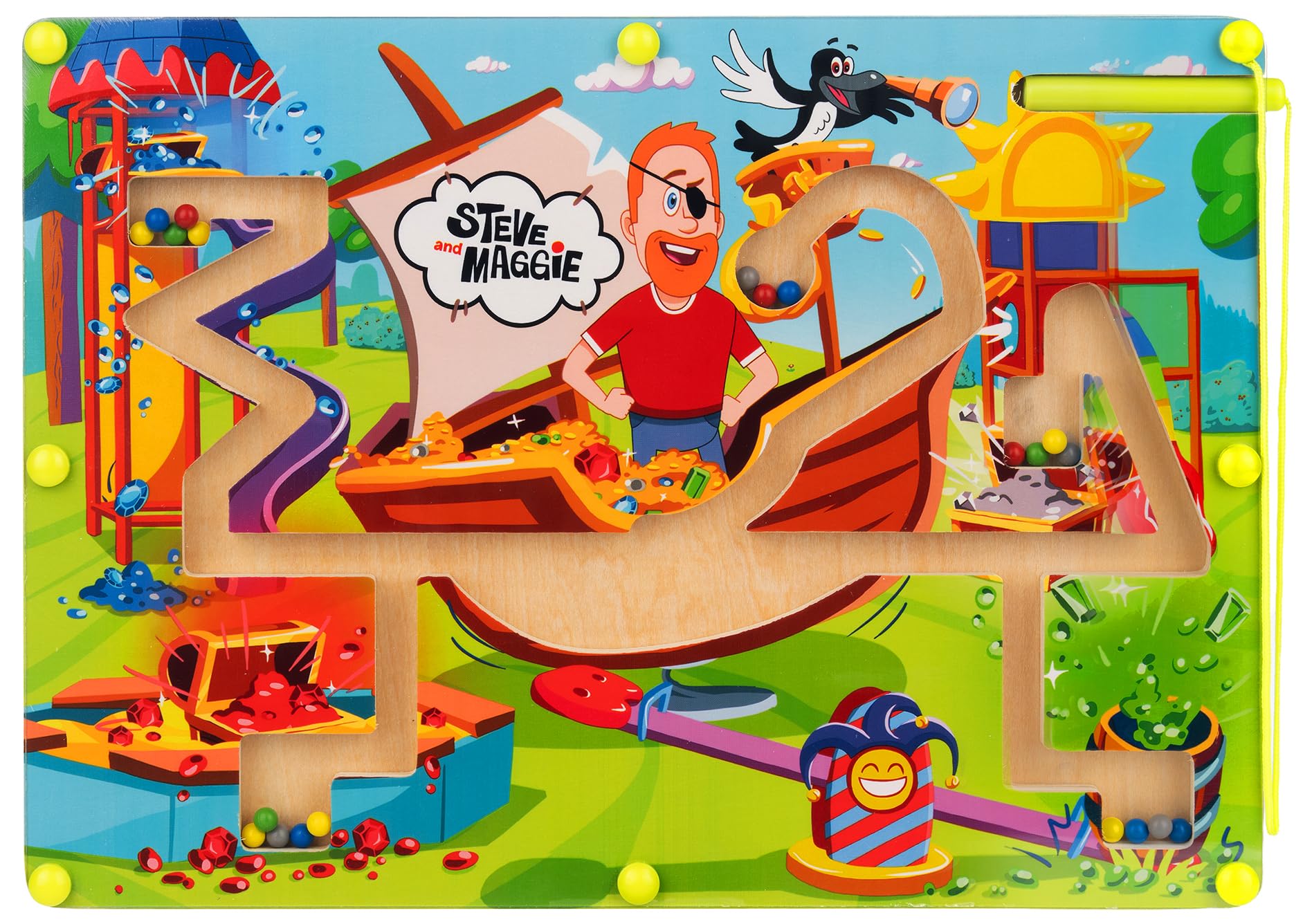 STEVE and MAGGIE MAGNETIC BEADS MAZE- Pirate's treasure