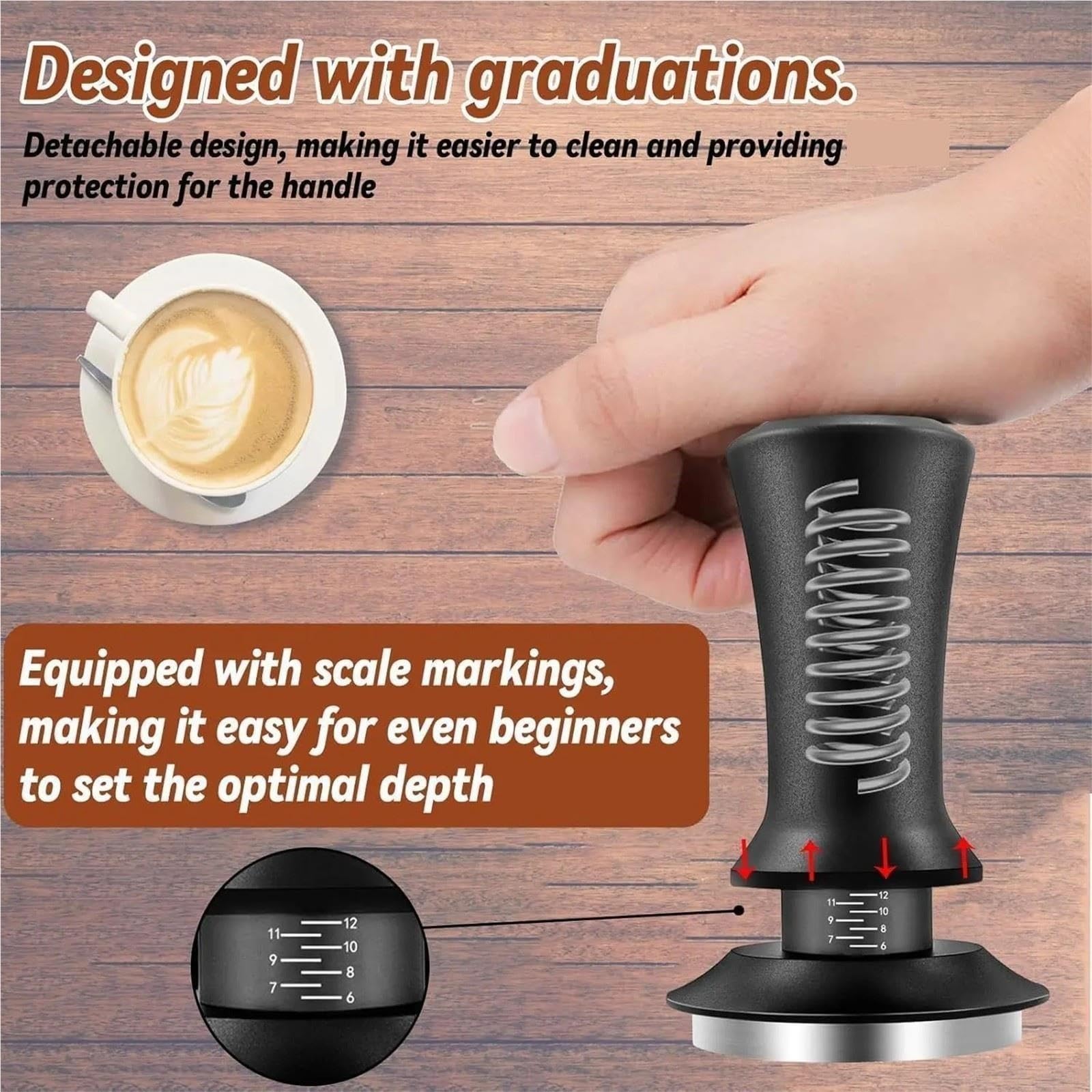 Herramientas De Café 4 Piezas Tamper De Café Ajustable Con Escala