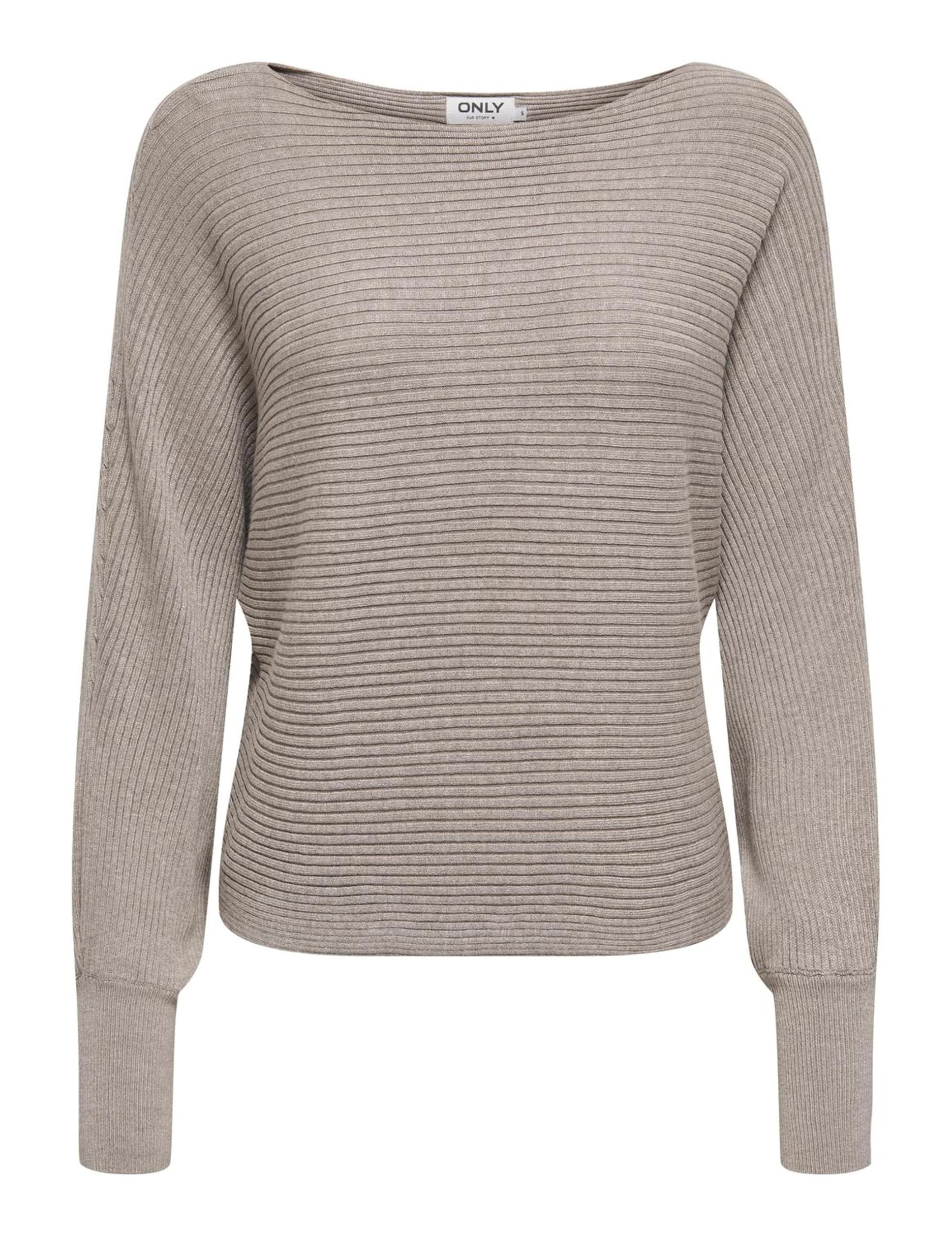 ONLY Women's Onladaline L/S Short Pullover KNT Noos Knitted Jumper with Boat Neck, Satellite W. Melange, XL