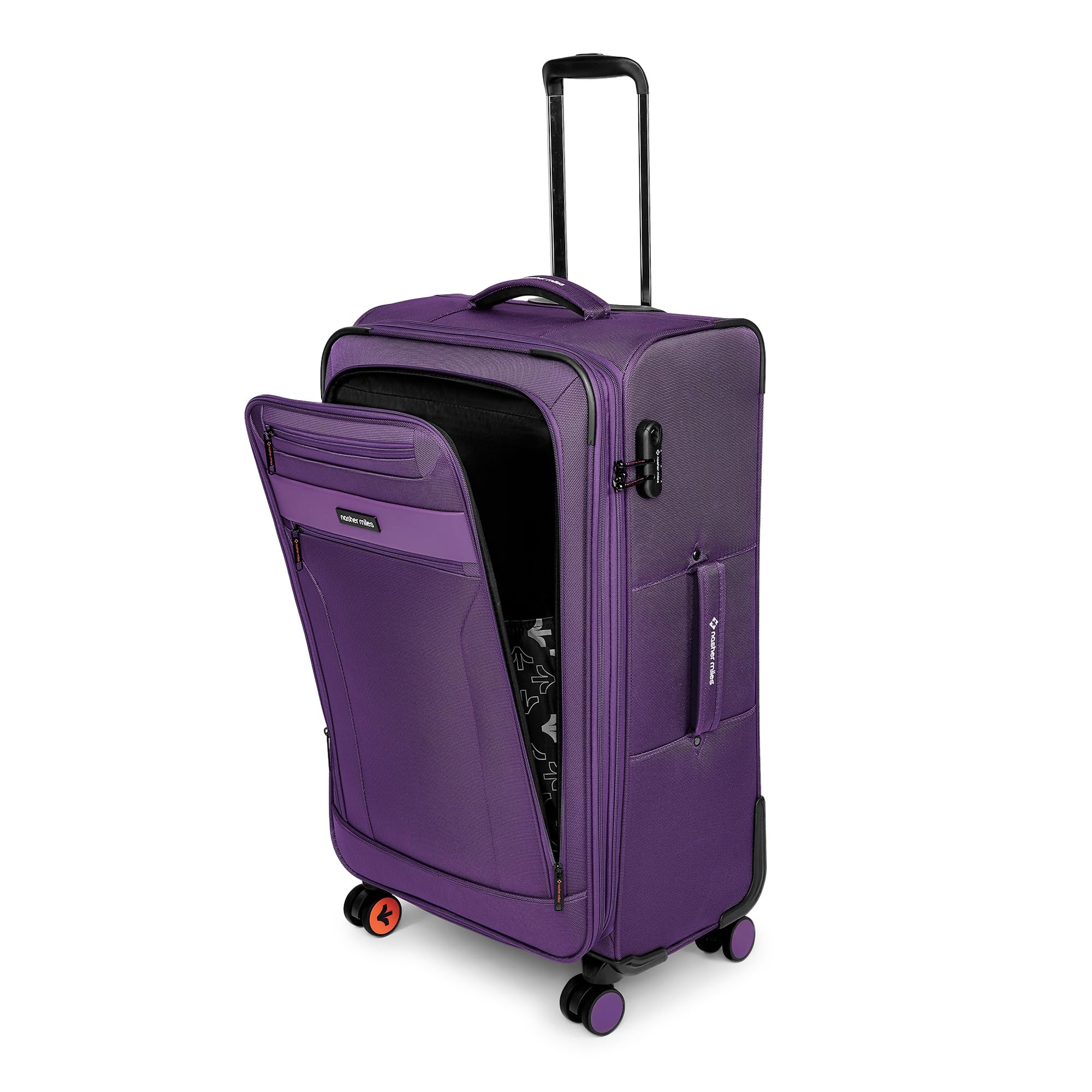 Berlin Expander Soft-Sided Polyester Check-in Luggage 28 inch | 75cm | 8 Wheels Large Trolley Bag for Travel | Suitcase (Purple)