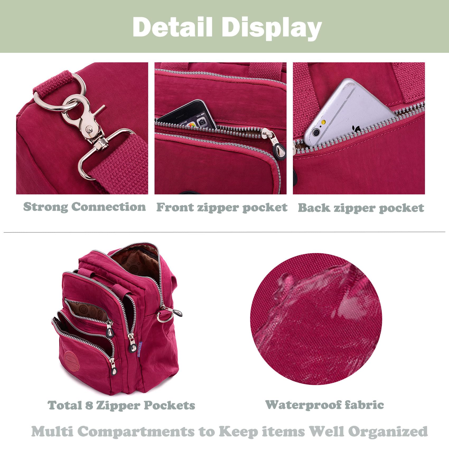 Borsetta Donna Borse a Spalla Casuale Borsa Tracolla Leggero Zaino Impermeabile Sacchetto Scuola Borse da Viaggio Borsello Moda Sport Bag per Ragazze