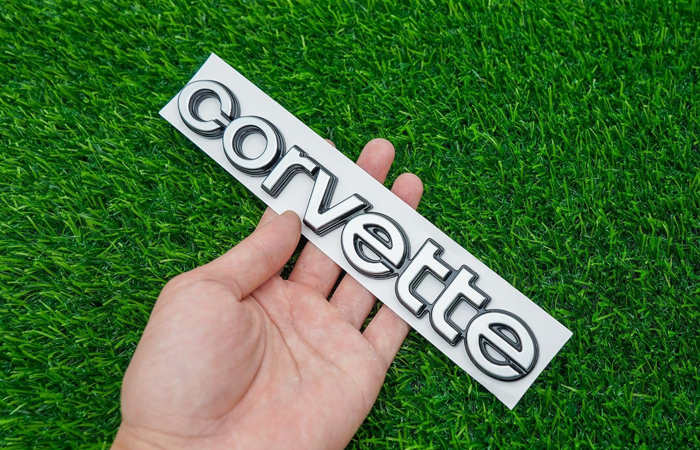 Replacement for 1980-1982 Corvette Emblem Rear Bumper Letters Script 3D Badge Logo C3 Nameplate (Chrome)