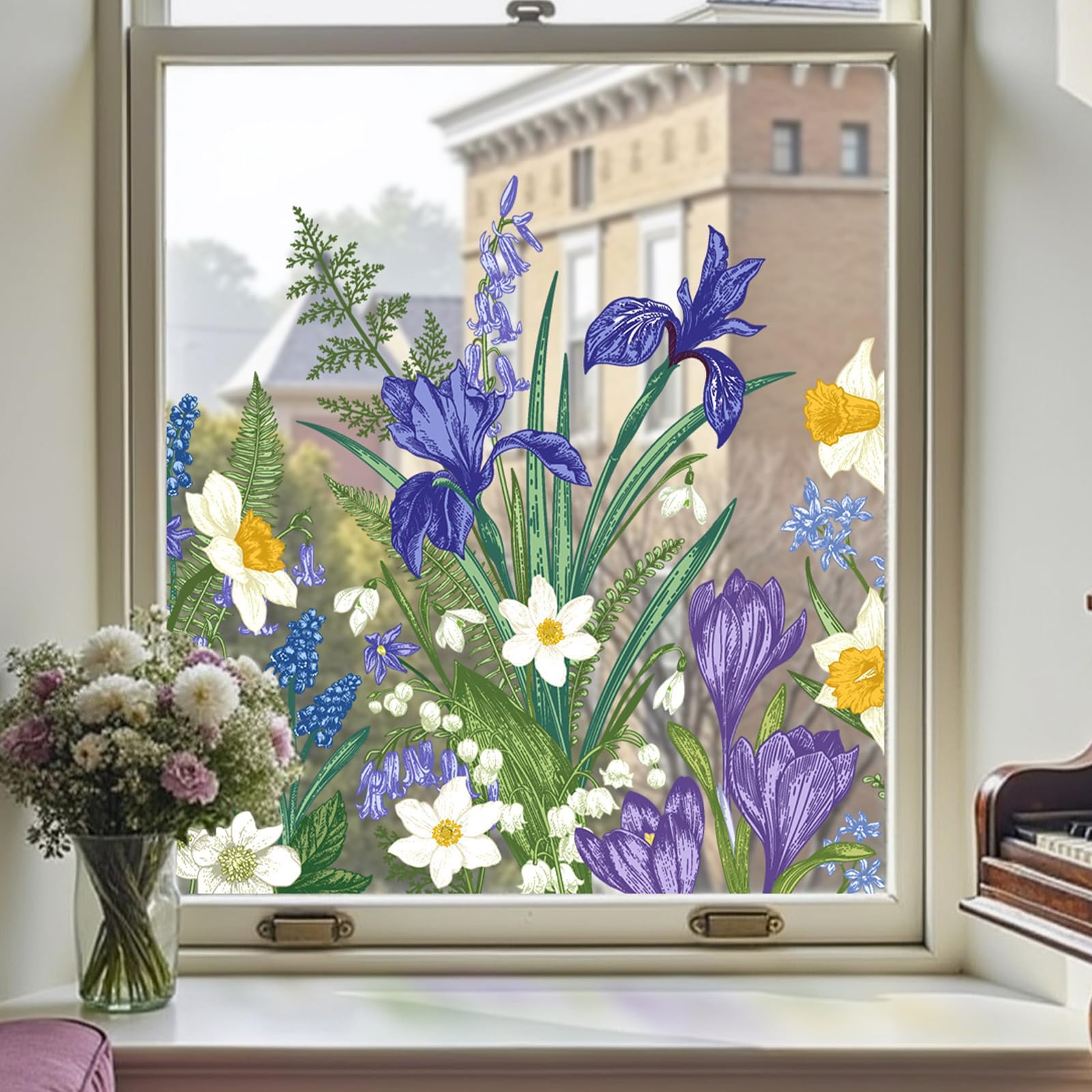 Window Film Privacy Film for Glass Windows and Doors (Butterfly, 44X200CM with tool)
