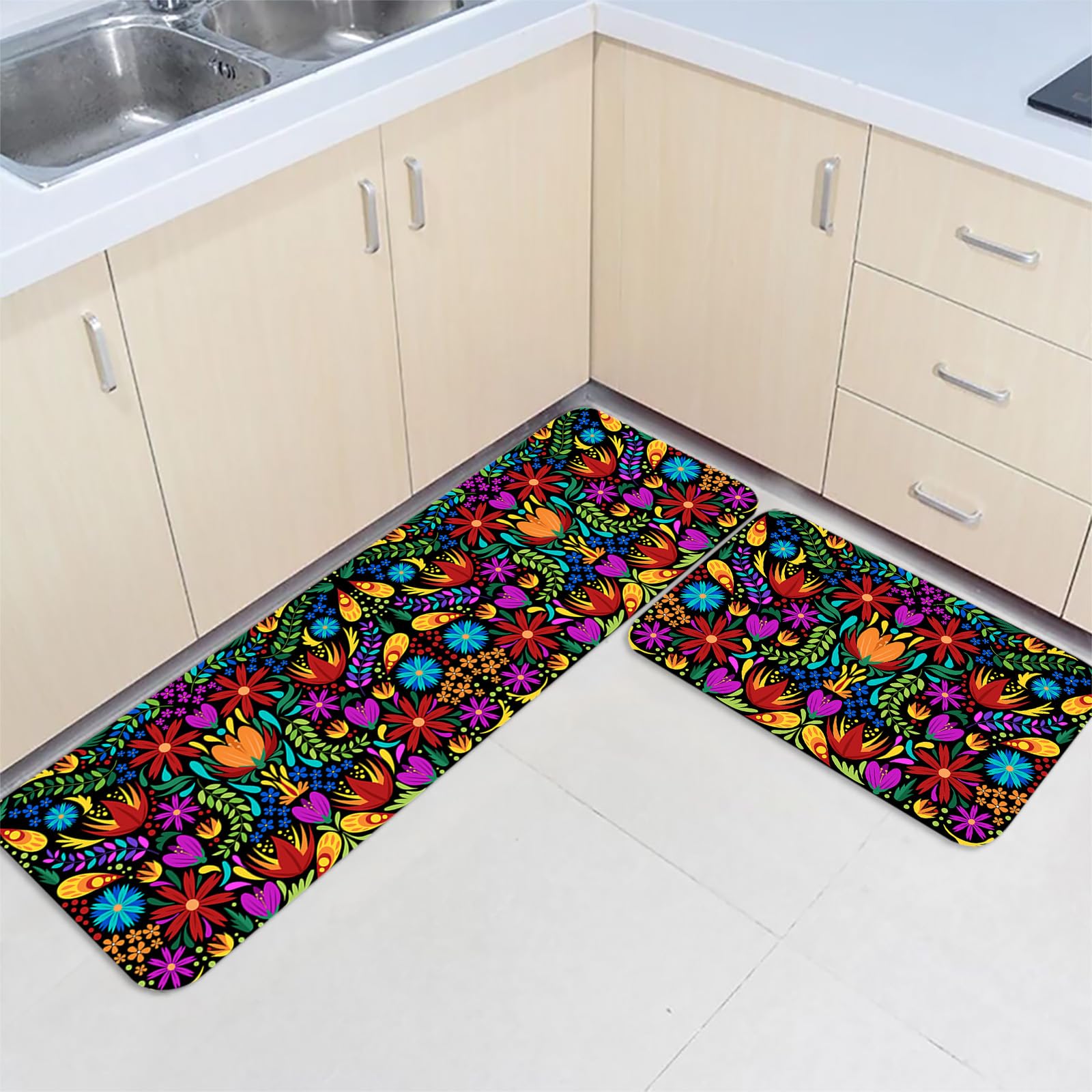Mexican Style Kitchen Rugs Runner Rug, Kitchen Rug, Terracotta Runner