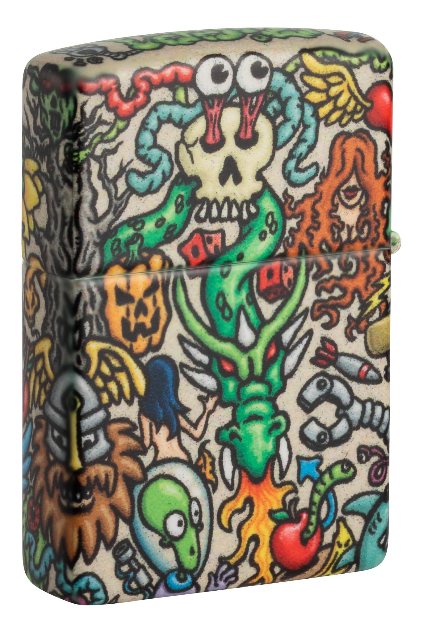 Zippo - Briquet Tempête Motif Tatouage, 540°, Impression Color Image, Rechargeable, Réutilisable, Coupe-Vent, Coffret Cadeau, Fabriqué Aux États-Unis